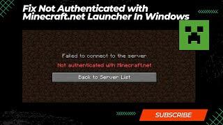 How To Fix Not Authenticated with Minecraft net Launcher In Windows