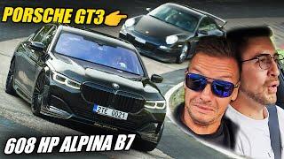 608hp Alpina B7 DANCING with Porsche 911 GT3! // Nürburgring