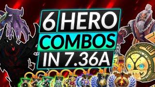 6 HERO COMBOS IN PATCH 7.36A - MOST BROKEN LANE and GAME Combos - Dota 2 Meta Guida