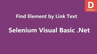 Selenium Visual Basic .Net Find Element by Link Text
