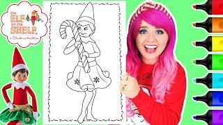 Coloring Elf on the Shelf Girl Elf Christmas Coloring Page | Ohuhu Art Markers