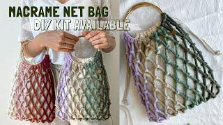 DIY | Macrame "Garden" Net Bag with ring handles Tutorial | Bolsa de macrame | 마크라메 가방