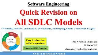 SE 12 : All SDLC Models Revision | Software Engineering Full Course