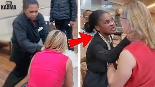 Racist Karens KNOCKED OUT COLD And Getting Instant Karma Caught On Camera #5 | BIG KARMA