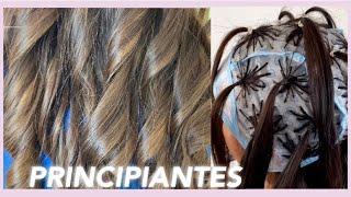 MECHAS BALAYAGE/BABYLIGHTS en casa con gorro| Cabello oscuro y largo | Pasó a paso