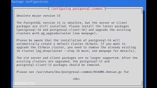 package configuration configuring postgresql-common obsolete major version 15 PostgreSQL 16