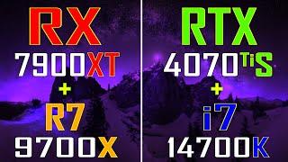 RTX 4070Ti SUPER vs INTEL i7 14700K vs RX 7900XT + RYZEN 7 9700X || PC GAMES TEST ||