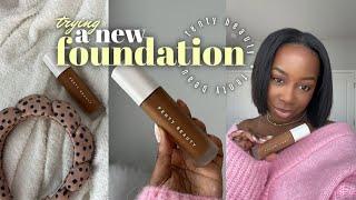 grwm trying fenty's NEW soft'lit luminous hydrating foundation | Andrea Renee