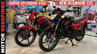 2023 New Hero Glamour 125 Vs Hero Super Splendor Xtec Comparison | Motor Redefined.