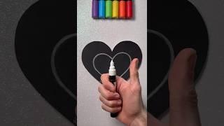 Satisfying Heart with Neon Technique!! ️ #shorts #art #artistomg