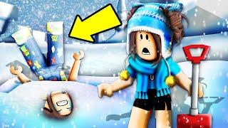 My 8 YEAR OLD GOT TRAPPED IN THE SNOW.. (Roblox Brookhaven)