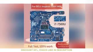 Placa-mãe Ddr4 para dell inspiron 5566 la-d871p cpu bal60 cn-0j922j j922j cn-02px9p i3 i5 i7-7th gen