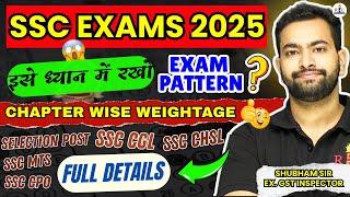 SSC 2025 Exam Blueprint  | Chapter-Wise Weightage for CGL, CHSL, CPO, MTS, selection post and more