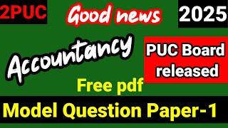 2nd PUC Accountancy Model Question Paper 2024-25 Karnataka board 2024-25