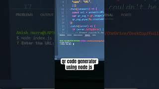 Qr code generator using node js #coding #nodejs #javascript