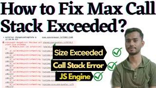 Uncaught Range Error Maximum Call Stack Size Exceeded | Range Error | Stack Size | By-Girish Chandra