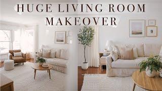 EXTREME LIVING ROOM MAKEOVER 2022 (rental made home ep. 9) Before and after transformation