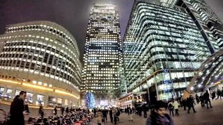 Canary Wharf Night Time Walk Around. London