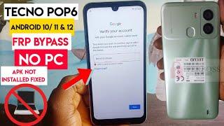 Tecno Pop 6 (BE6, BE7, BE8) Frp Bypass Android 11 & 12 / ALL TECNO POP6 Google Account Remove| No Pc