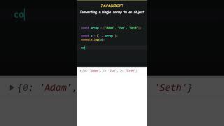 Converting a single Array to an Object in JavaScript