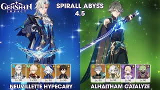 Neuvillette Hypercary and Alhaitham Catalyze | Genshin Impact | Spirall Abyss 4.5