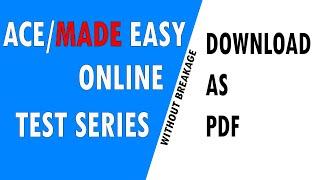 ACE/MADE EASY GATE/ESE Online Test Series download