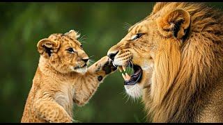 Baby Lion vs Adult Lion Sounds – Meow to Roar - Africa Wild Animal Sound