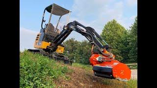 Needham Ag - Lipa TLBE-50 Flail Mower, on Deere 17G Mini Excavator