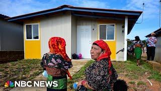 Evacuated Indigenous islanders react to new housing built by Panama government