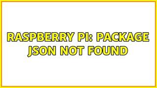 Raspberry Pi: package json not found