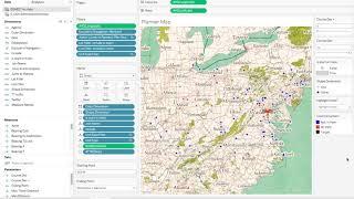 Tableau Distance and Bearing Calculations