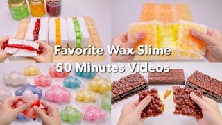 【ASMR】50分間割る️いろんなパキパキスライムPart2【音フェチ】Favorite Wax Slime 50 Minutes Videos Part2