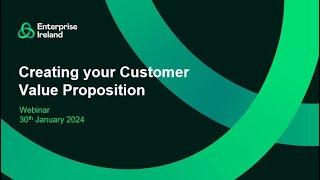 Customer Value Proposition Webinar