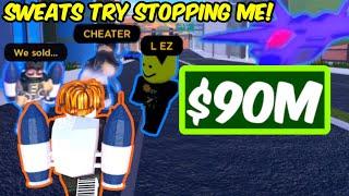 TRYHARDS try STOPPING ME from obtaining 90 MILLION CASH! | Roblox Jailbreak