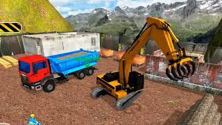 JCB Construction||Truck Loading Driving Dumping ground Mud filling #video #jcb #best #gaming #shorts