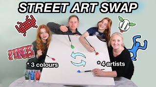 Painting a HUGE Street Art Canvas *3 Colour Art Swap Challenge | R STUDIOS