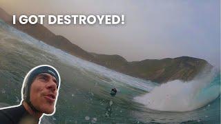 I ACCIDENTLY PADDELED out into a wave WAY ABOVE MY SKILL LEVEL! POV Surf Vlog Portugal #29