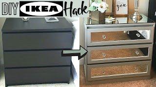 DIY IKEA HACK: Turn Boring Dresser Into a Mirrored Nightstand!