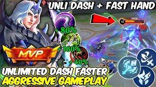 UNLIMITED DASH + ULTRA FAST HAND LANCELOT GAMEPLAY‼️DRAGON TAMER SKIN GAMEPLAY | LANCELOT MLBB