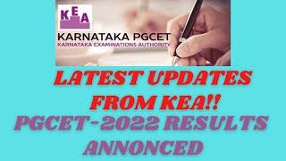 |Latest Updates from KEA!!|PGCET-2022 Results Announced|Check Your Results Online||