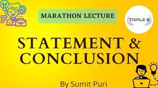 Statement & Conclusion - Marathon Lecture || Part 1 || #Reasoning by Sumit Puri for All Exams