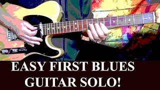 EASY FIRST BLUES GUITAR SOLO! Beginning Blues Guitar Lesson #4