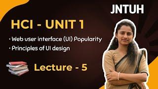 Unit 1- (Lecture 5) Web user interface popularity, principles of user interface design