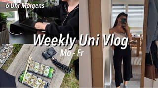 WEEKLY UNI VLOG Mo - Fr // produktiv, viele Abgaben, auf Prüfung lernen, Sport, thoughts, ubi