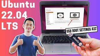 install Ubuntu 22 04 on HP EliteBook 840 G3 from USB Boot settings A2Z