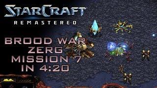 StarCraft Remastered Brood War Zerg Mission 7: Drawing of the Web (Speedrun / Walkthrough)