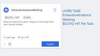 ExhaustivelnstanceMarking $0.015/ HIT per task Uhrs live training task on Your Point