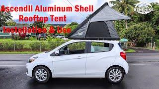 BENEHIKE Ascendll Aluminum Shell Side Open Rooftop Tent Installation & Use.