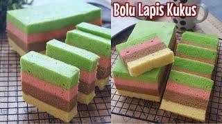 TANPA OVEN BISA BIKIN BOLU CANTIK !! RESEP BOLU LAPIS KUKUS ENAK DAN LEMBUT