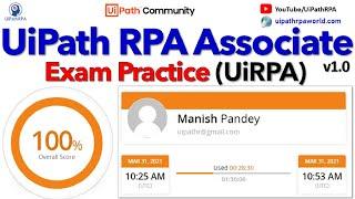 UiPath RPA Associate Exam Practice v1.0 || UiRPA Certification Practice test